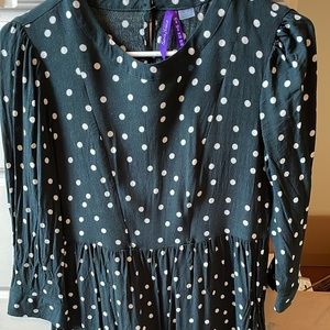 Seraphine Black Polka Dot Long Sleeve Maternity Dress